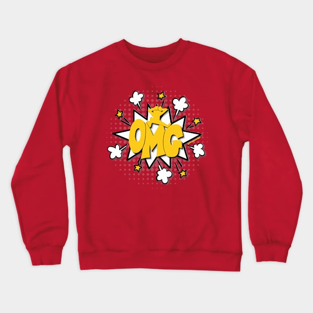 OMG!! Comic BubbleYellow Crewneck Sweatshirt by SherringenergyTeez